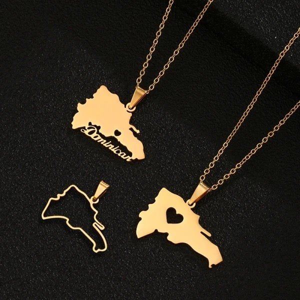COLLAR MAPA DOMINICANO REPÚBLICA DOMINICANA