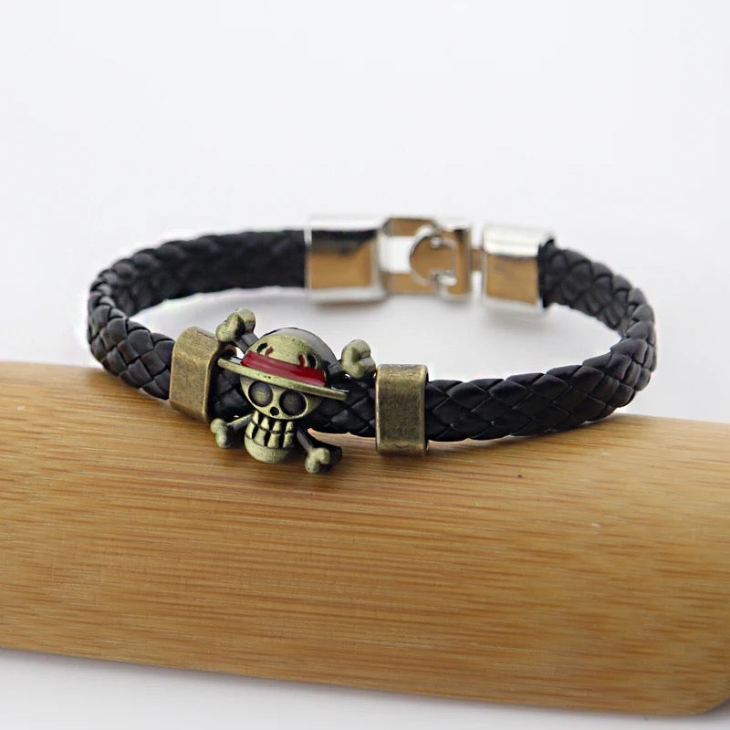 BRAZALETES ANIME ONE PIECE Y NARUTO LEATHER CUERO GRANDE