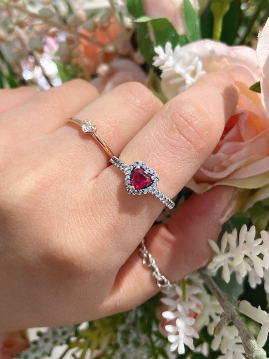 ANILLO CORAZÓN CRISTAL CIRCONITA MINIMALISTA ESTILO PANDORA