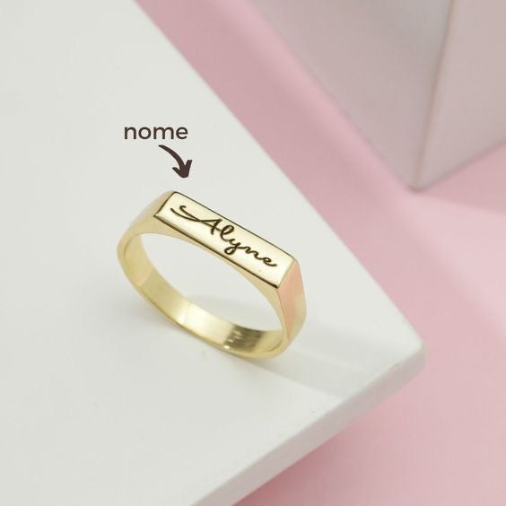 ANILLO PLACA MINIMALISTA PERSONALIZADO
