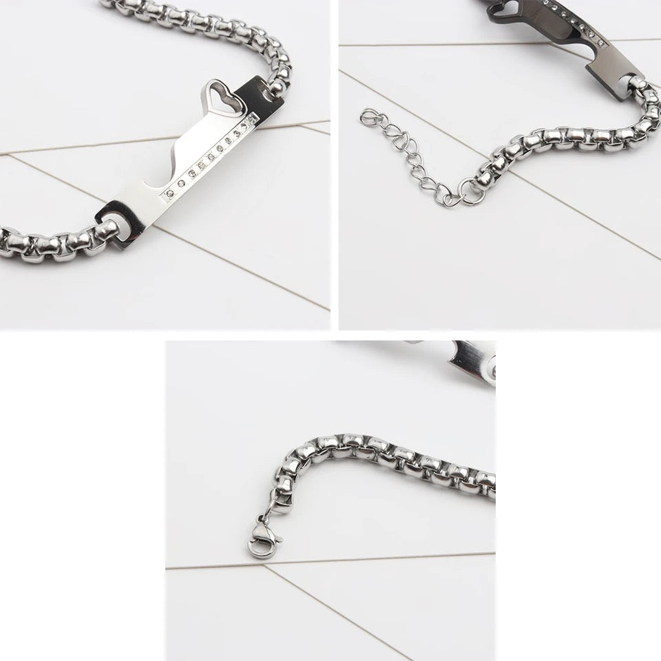 BRAZALETES PROMESA DE ZIRCONIA CUBICA CORAZONES MINIMALISTAS ELEGANTES