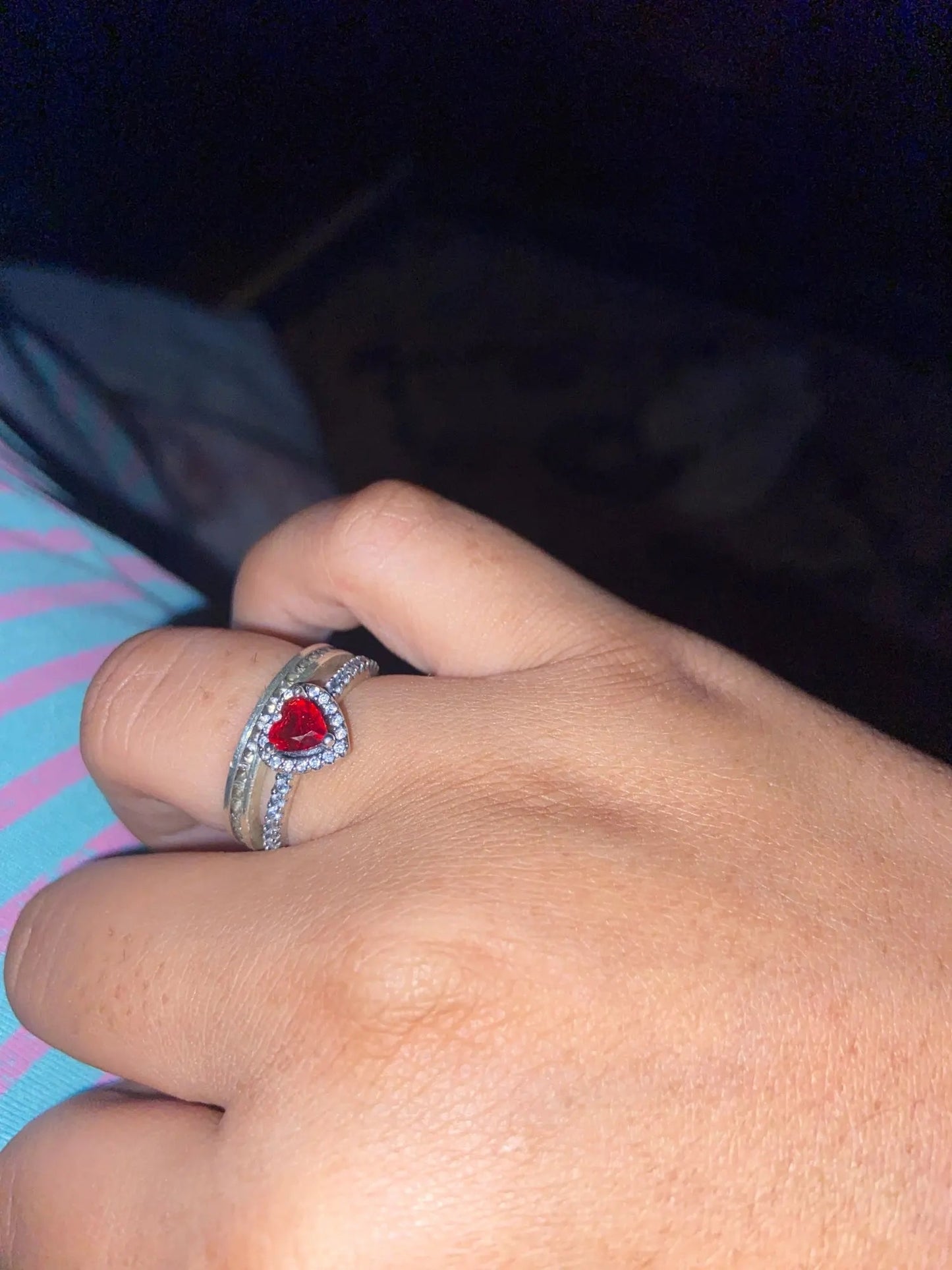 ANILLO CORAZÓN CRISTAL CIRCONITA MINIMALISTA ESTILO PANDORA