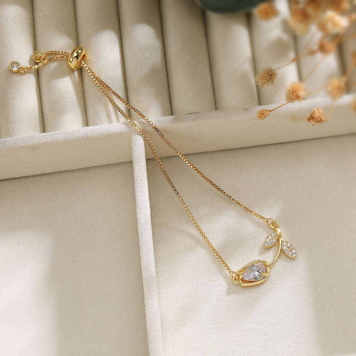 BRAZALETE TULIPÁN ELEGANTE CRISTAL DE CIRCONIA
