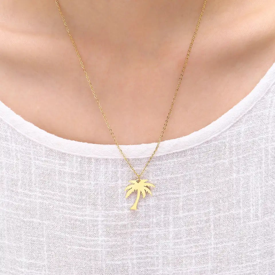 COLLAR ISLEÑA PALMERA ISLA MINIMALISTA