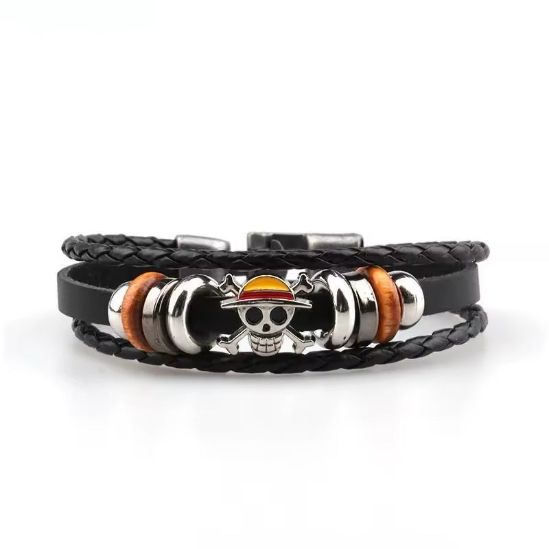 BRAZALETES ANIME ONE PIECE Y ATTACK ON TITAN LEATHER CUERO SINTÉTICO
