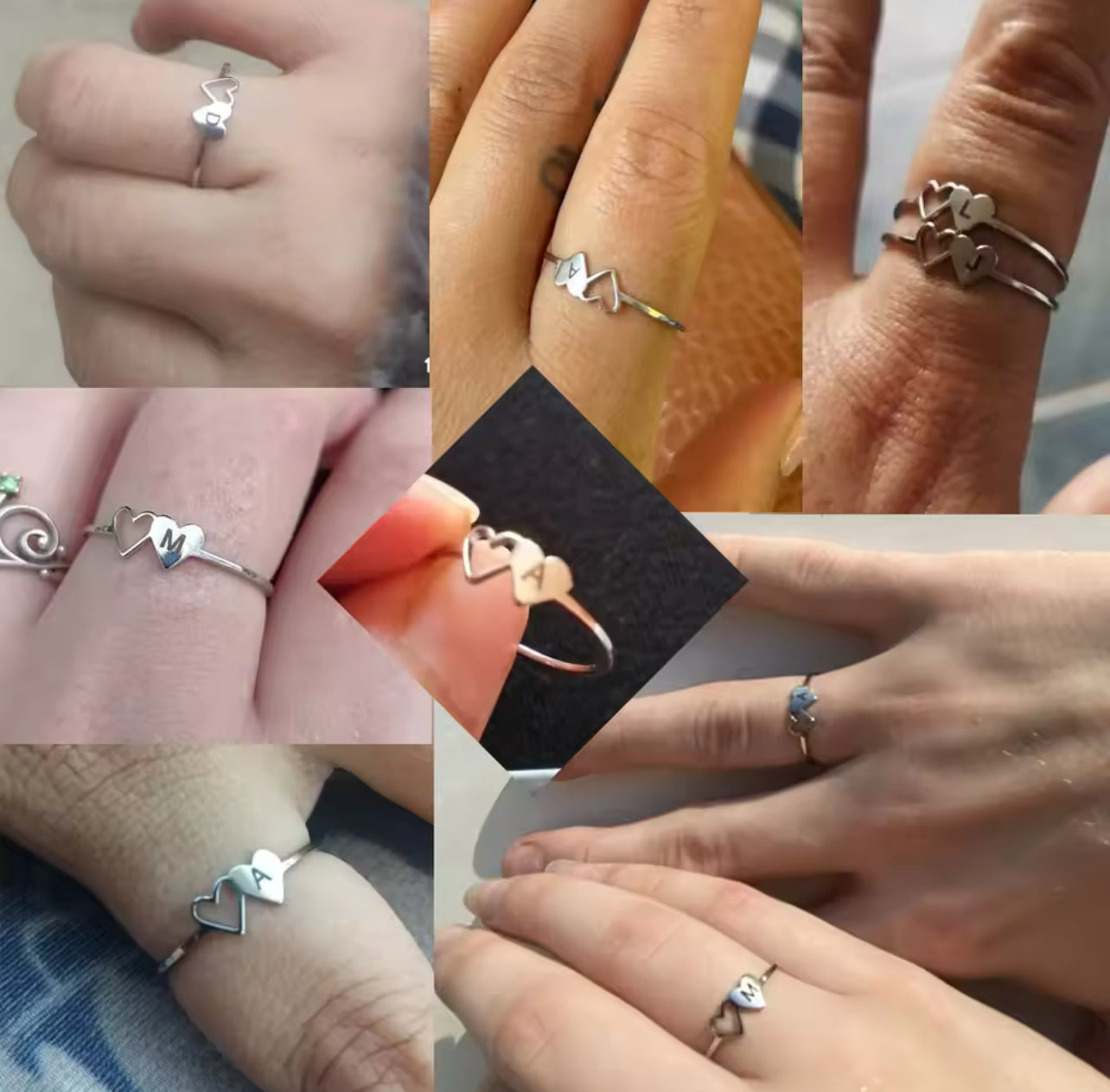 ANILLO CORAZONES MINIMALISTAS PERSONALIZADO INICIAL