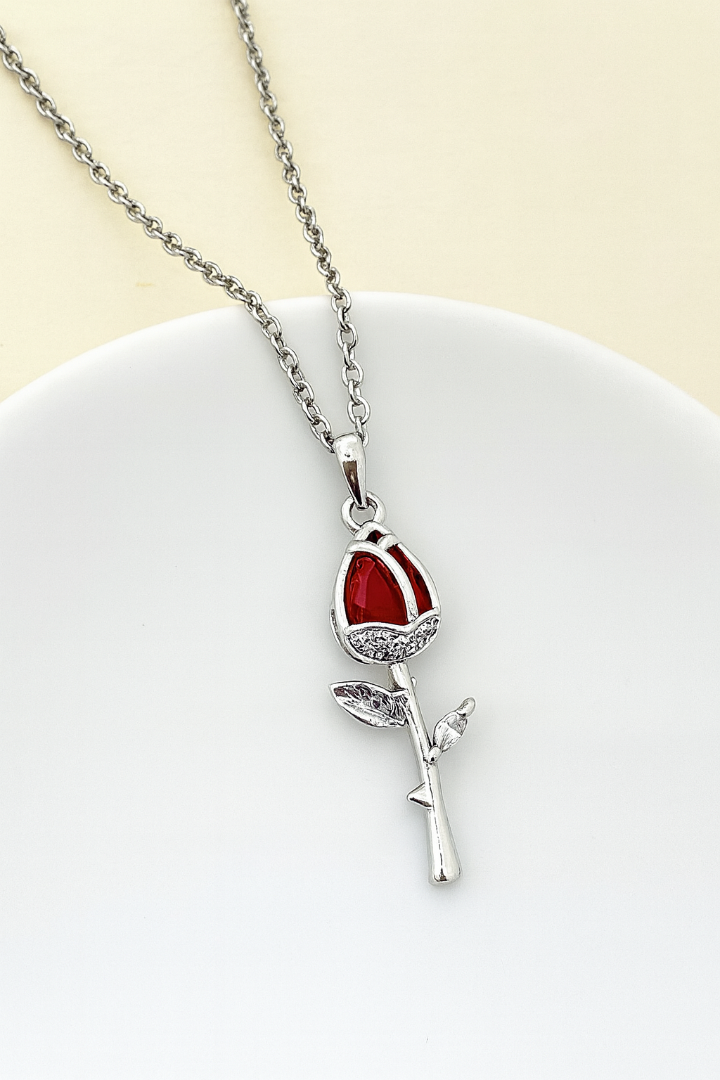 COLLAR TULIPÁN TALLO LARGO  ELEGANTE CRISTAL DE CIRCONIA