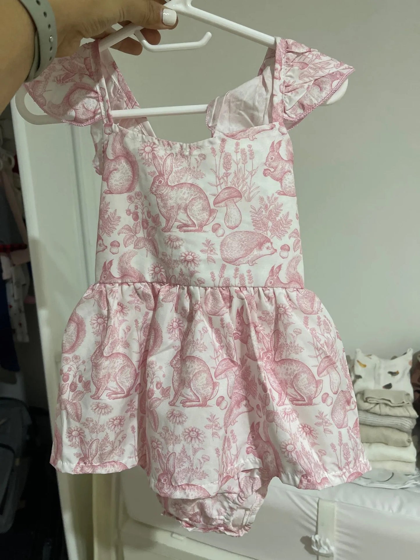 MONO ROMPER VESTIDO ESTAMPADO DE CONEJO
