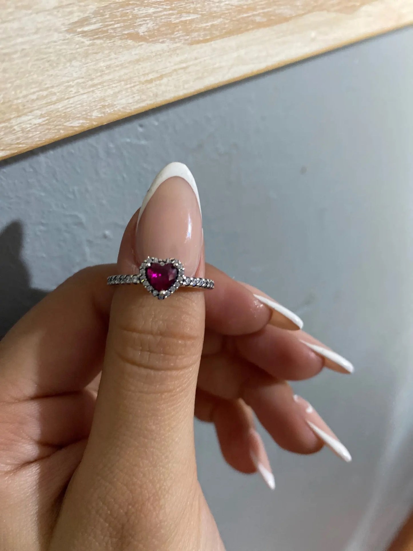 ANILLO CORAZÓN CRISTAL CIRCONITA MINIMALISTA ESTILO PANDORA