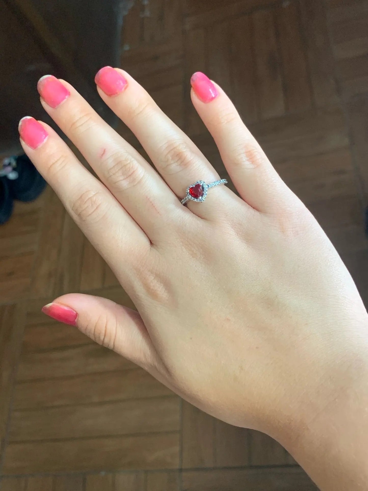 ANILLO CORAZÓN CRISTAL CIRCONITA MINIMALISTA ESTILO PANDORA