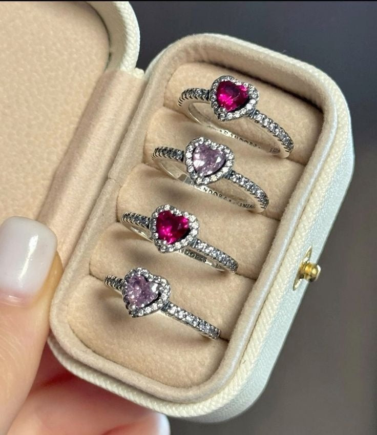 ANILLO CORAZÓN CRISTAL CIRCONITA MINIMALISTA ESTILO PANDORA