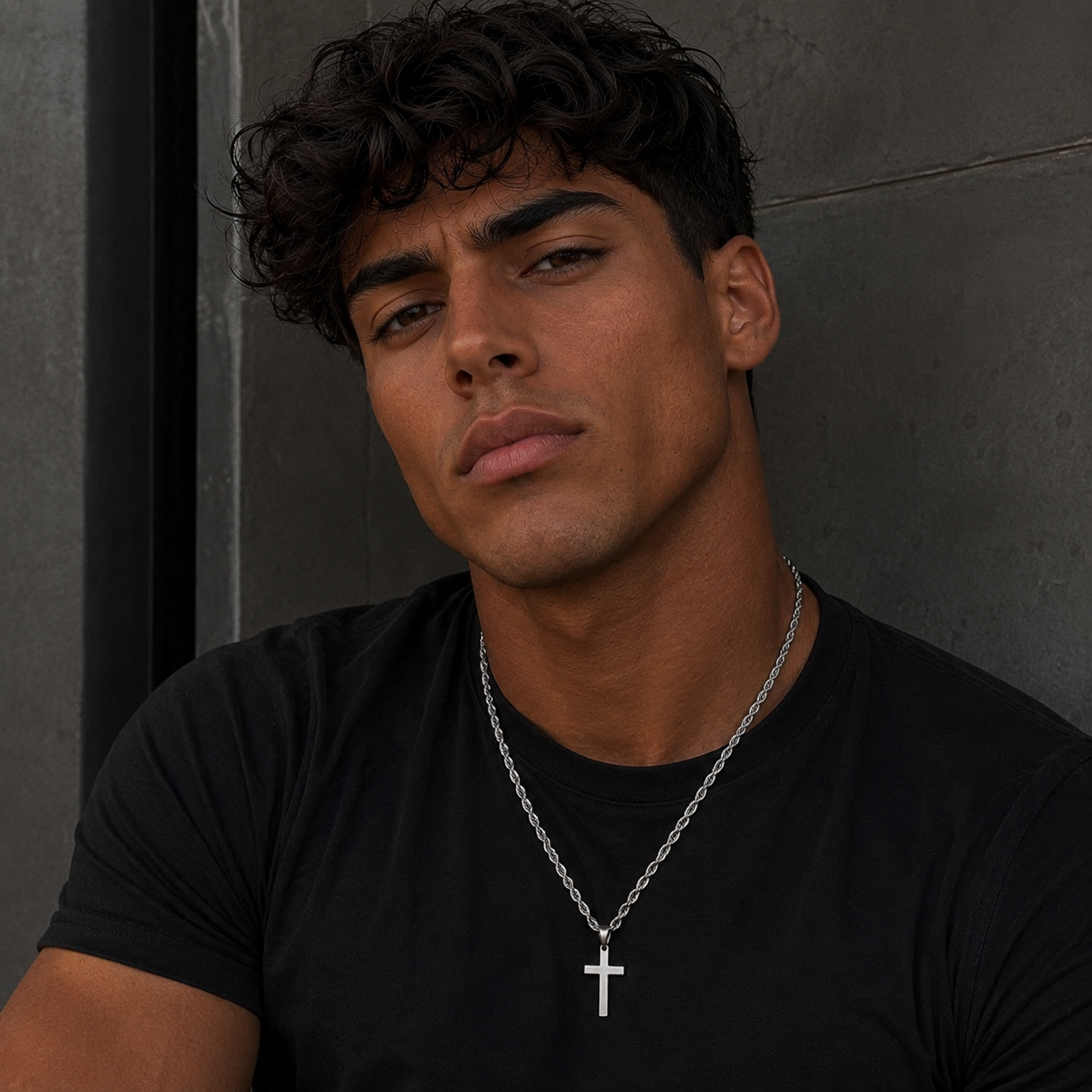 COLLAR CRUZ UNISEX ACERO INOXIDABLE PERSONALIZABLE
