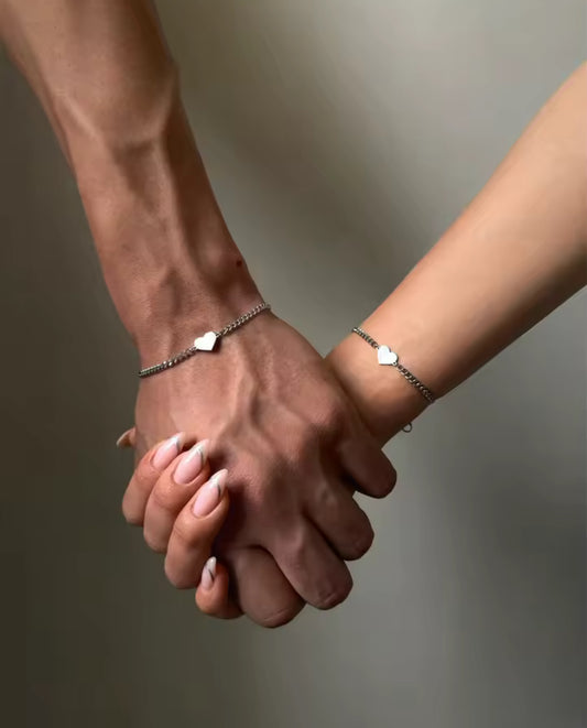 BRAZALETES GROSOR FINO MINIMALISTAS CADENA CUBANA DE PAREJA