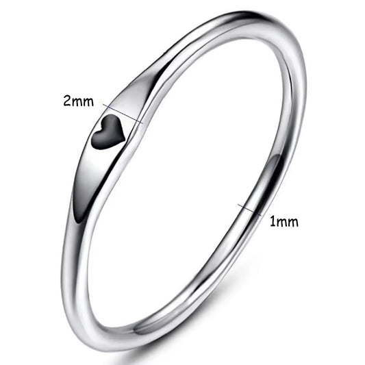 ANILLO FINO CORAZÓN LISO   MINIMALISTA