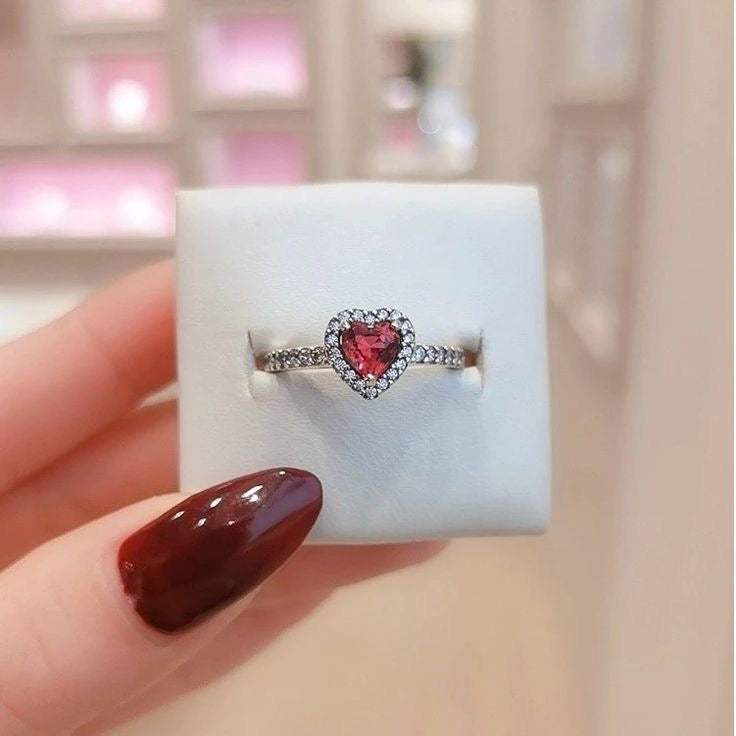 ANILLO CORAZÓN CRISTAL CIRCONITA MINIMALISTA ESTILO PANDORA