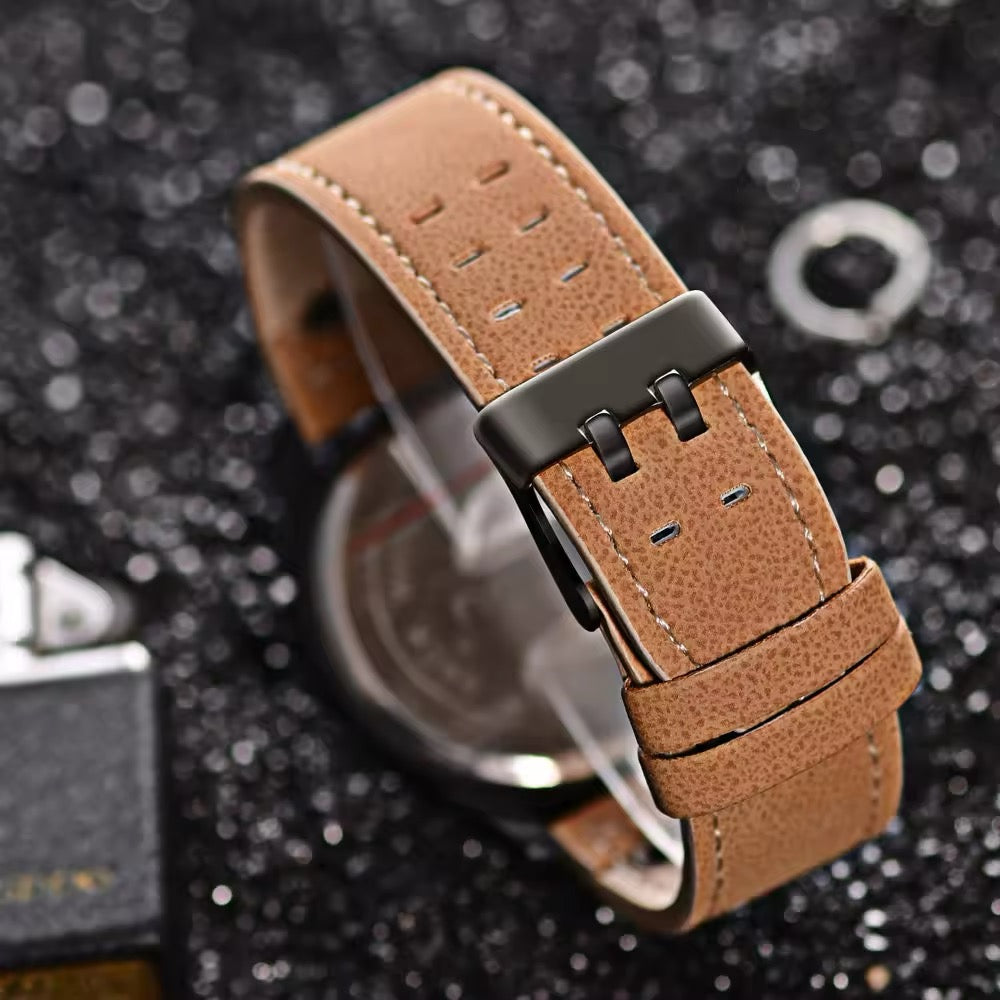 RELOJ PIEL SINTÉTICA MARRÓN SPORT