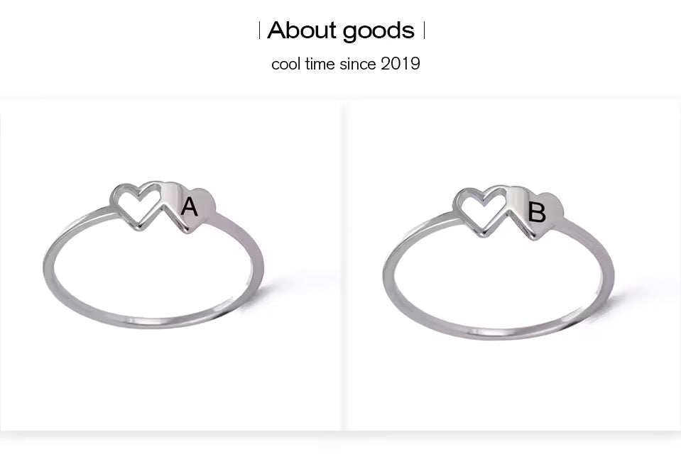 ANILLO CORAZONES MINIMALISTAS PERSONALIZADO INICIAL