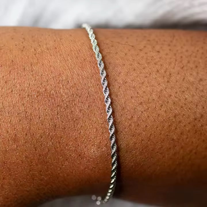 BRAZALETE CLÁSICO MINIMALISTA ESTILO CORDÓN ACERO