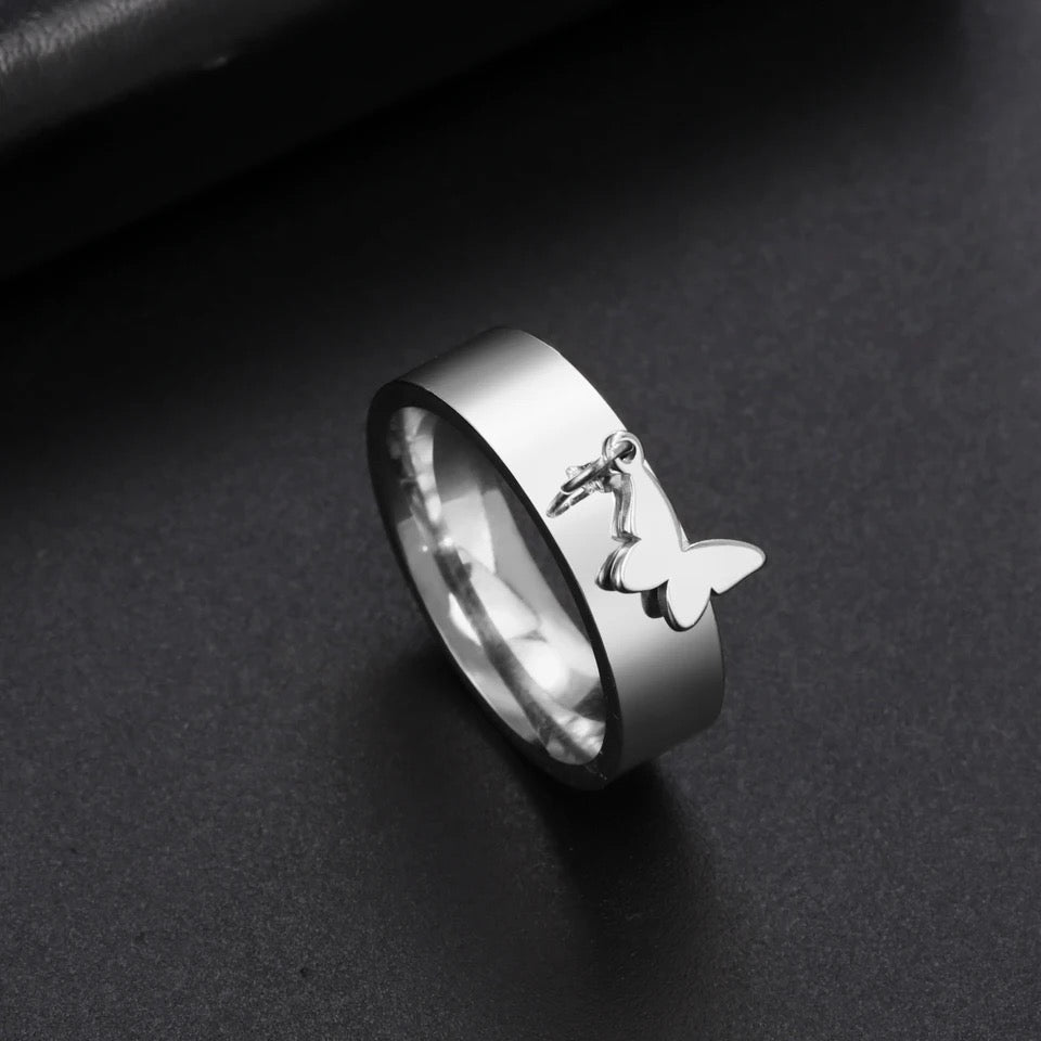 ANILLOS DISEÑO MARIPOSA MINIMALISTAS PUNK