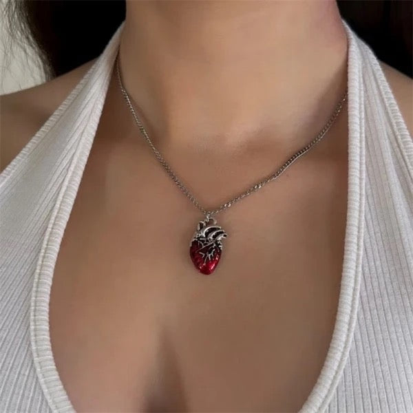 COLLAR CORAZÓN ANATÓMICO ROJO EN 3D UNISEX