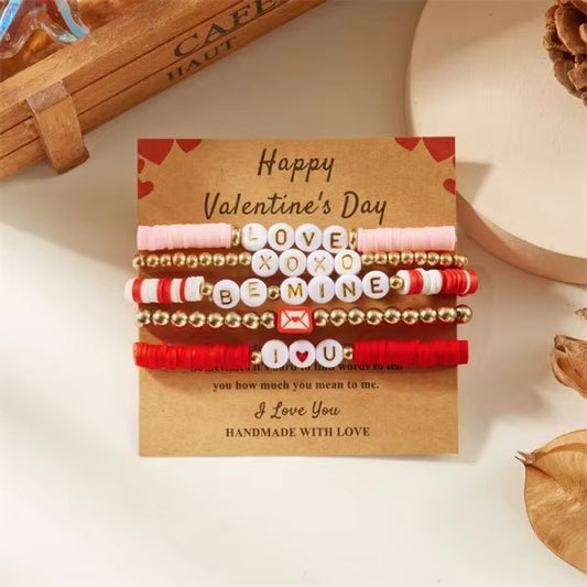 SET DE BRAZALETES  TRENDY COMBO SAN VALENTIN