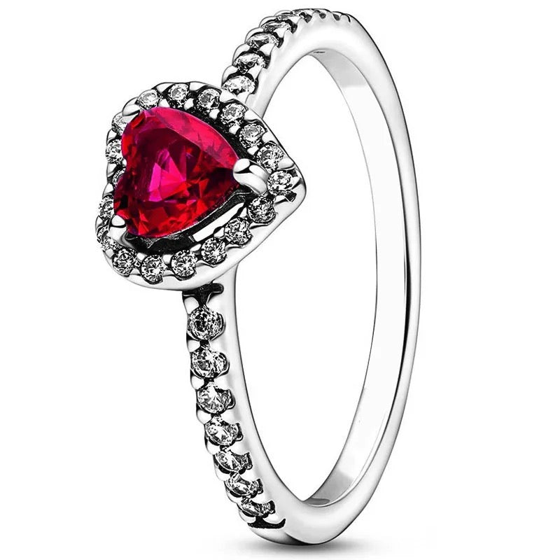 ANILLO CORAZÓN CRISTAL CIRCONITA MINIMALISTA ESTILO PANDORA