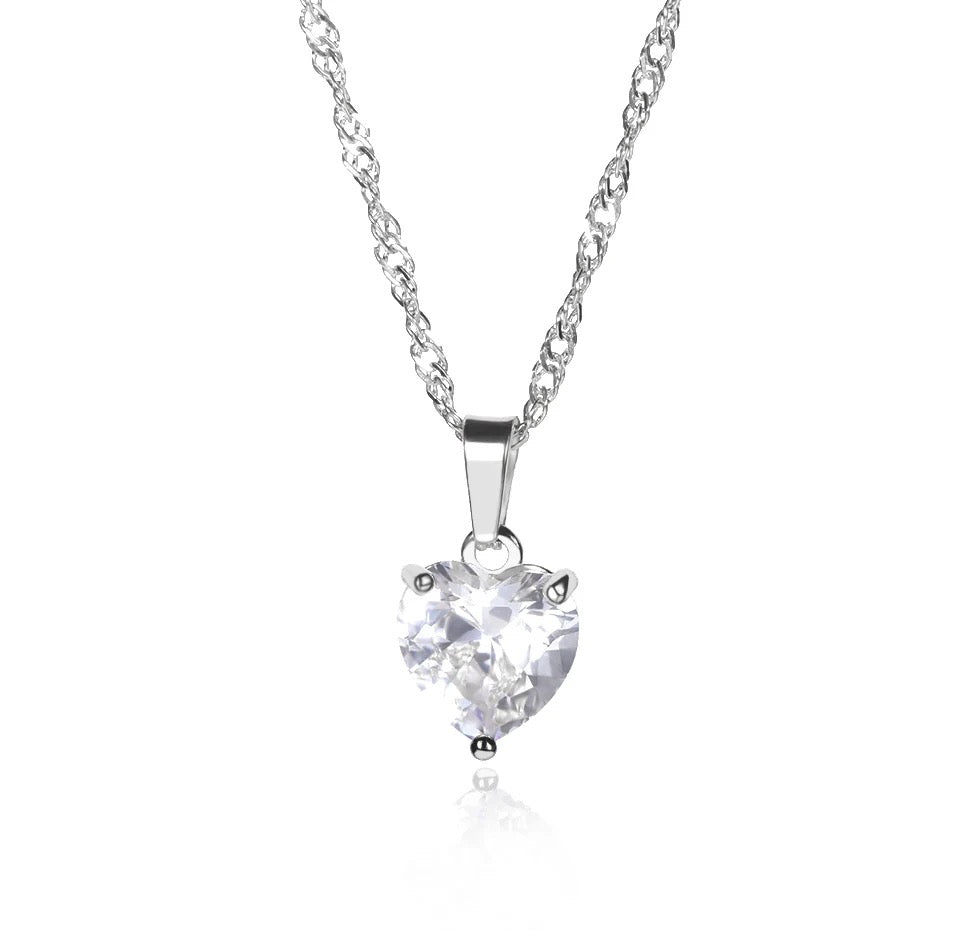 COLLAR CORAZÓN DIJE DE CRISTAL CIRCONITA