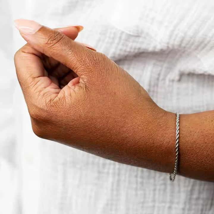 BRAZALETE CLÁSICO MINIMALISTA ESTILO CORDÓN ACERO