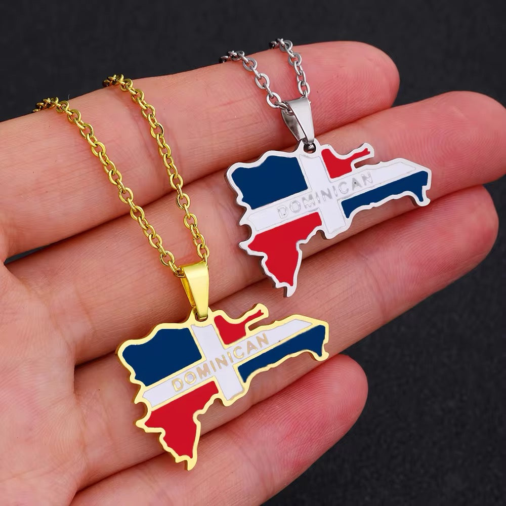 COLLAR MAPA DOMINICANO REPÚBLICA DOMINICANA