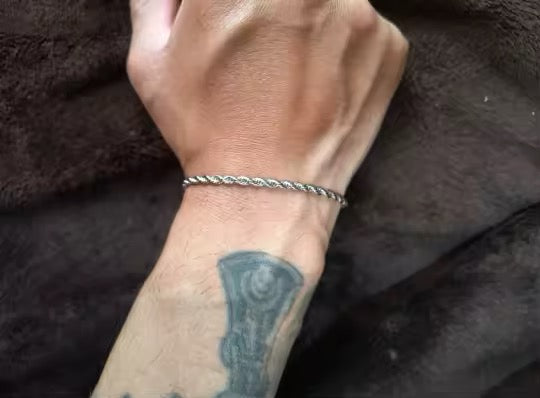 BRAZALETE CLÁSICO MINIMALISTA ESTILO CORDÓN ACERO