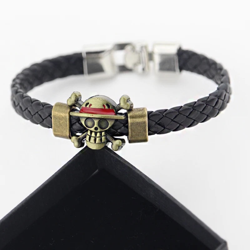 BRAZALETES ANIME ONE PIECE Y NARUTO LEATHER CUERO GRANDE