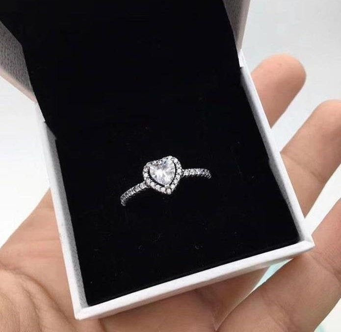 ANILLO CORAZÓN CRISTAL CIRCONITA MINIMALISTA ESTILO PANDORA