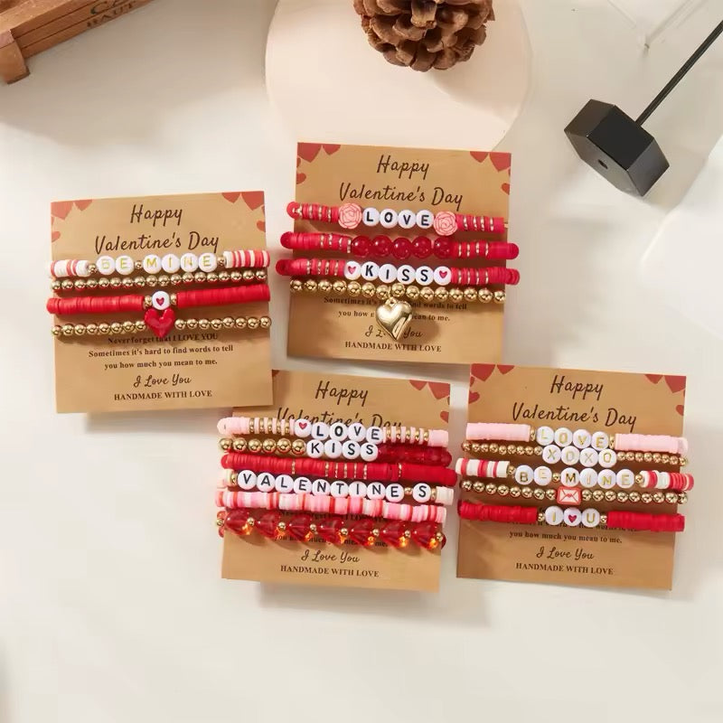 SET DE BRAZALETES TRENDY COMBO SAN VALENTIN