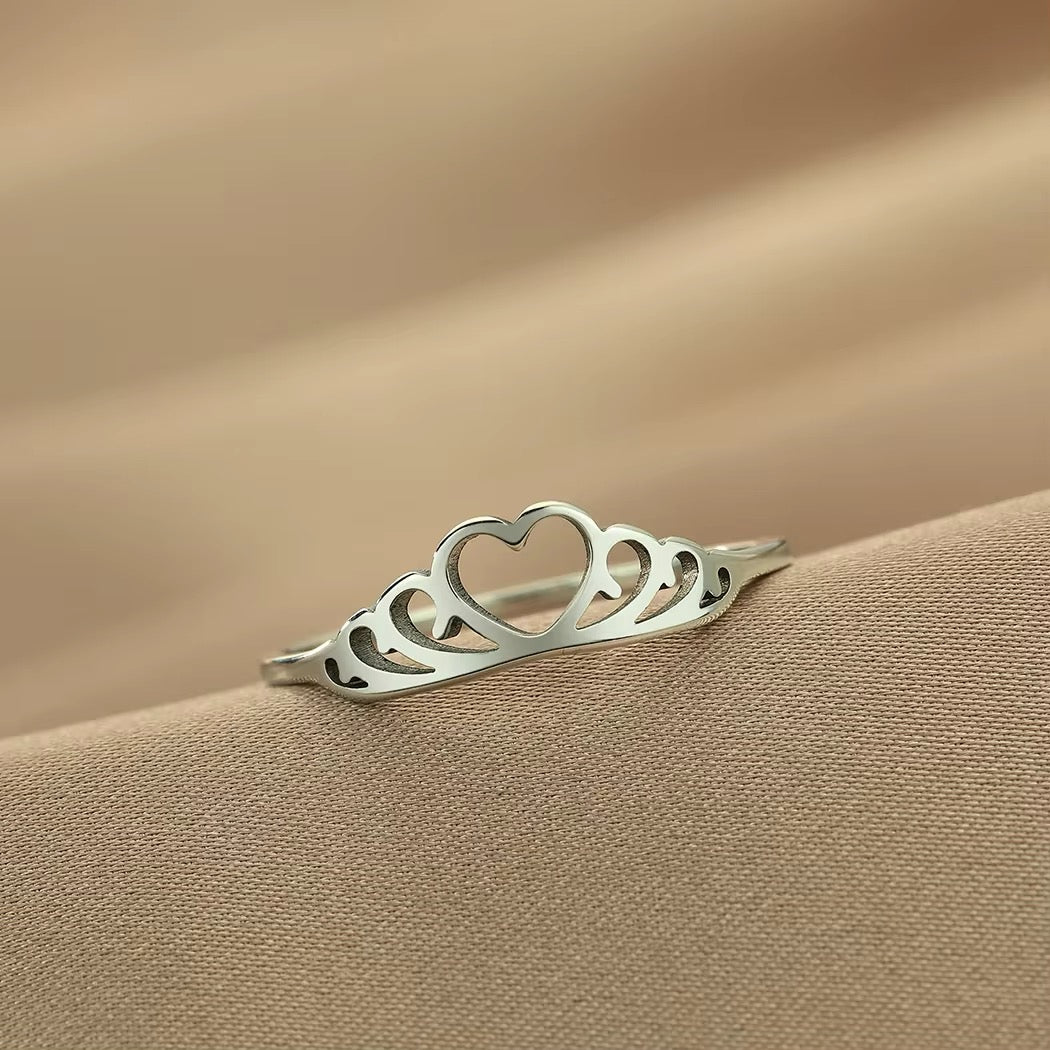 ANILLO CORONA EN ACERO MINIMALISTA