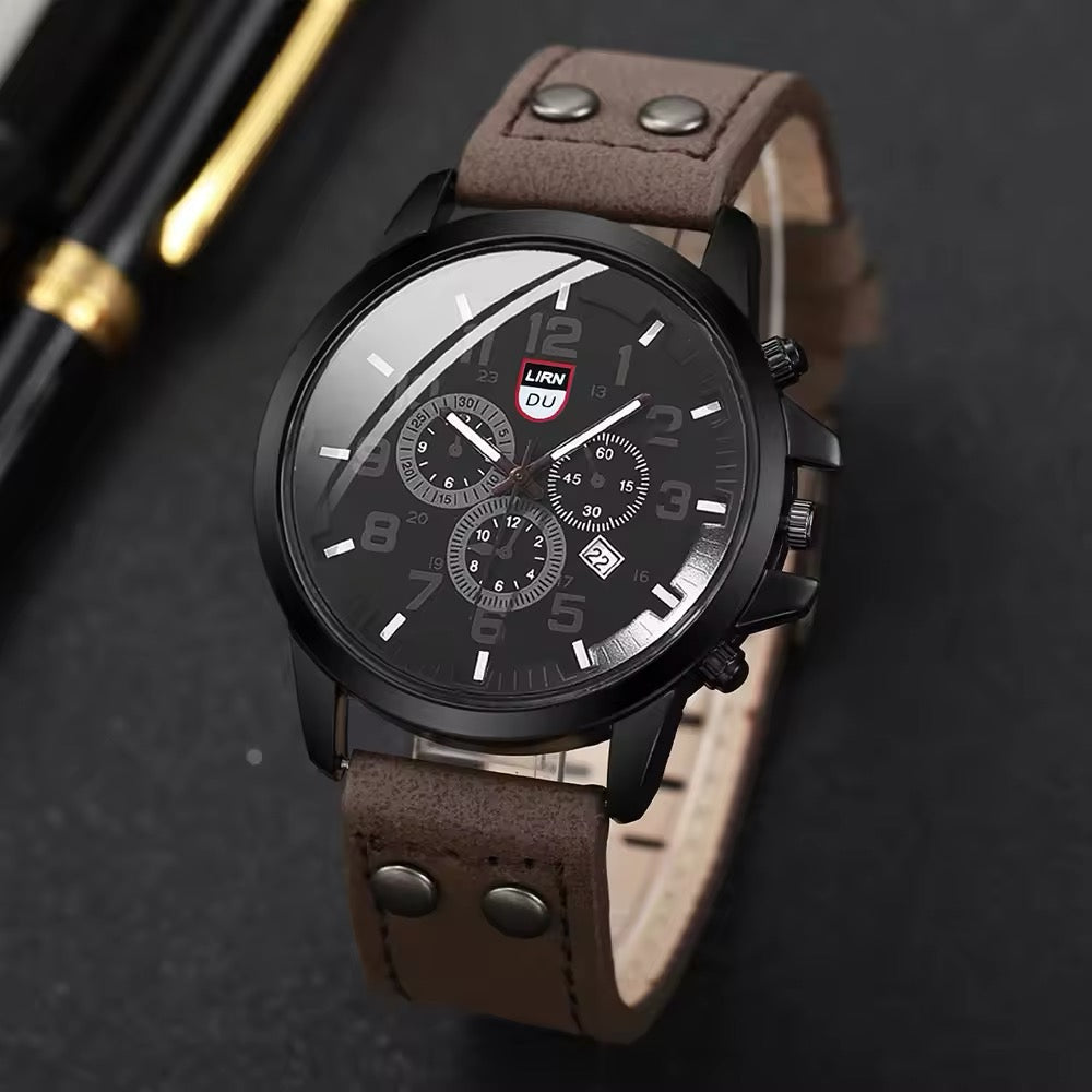 RELOJ PIEL SINTÉTICA MARRÓN SPORT