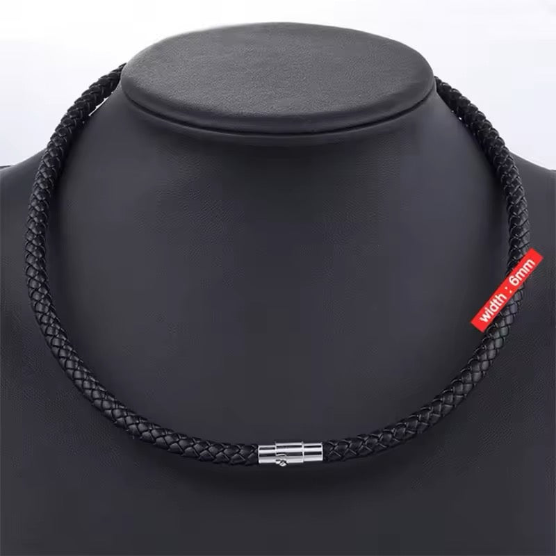 CHOCKER GARGANTILLA DE CUERO TRENZADA UNISEX PUNK