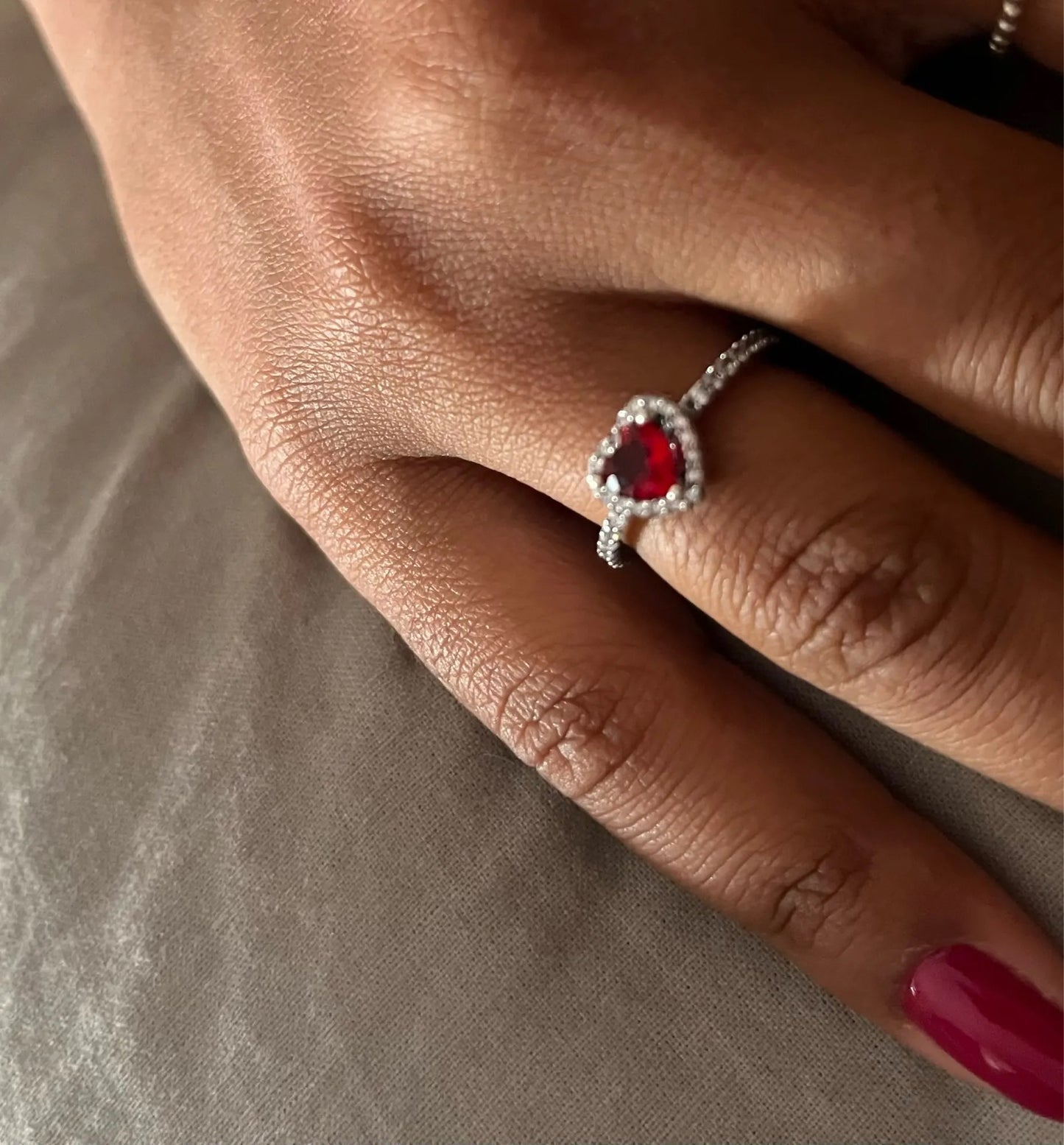ANILLO CORAZÓN CRISTAL CIRCONITA MINIMALISTA ESTILO PANDORA