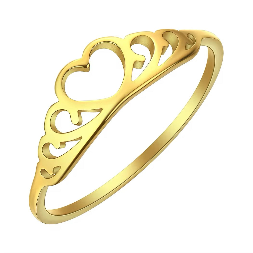 ANILLO CORONA EN ACERO MINIMALISTA