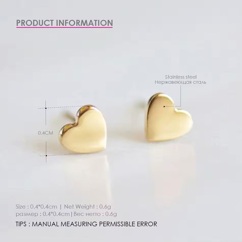 PENDIENTES LITTLE HEART PEQUEÑOS MINIMALISTAS ESTILO KOREANO