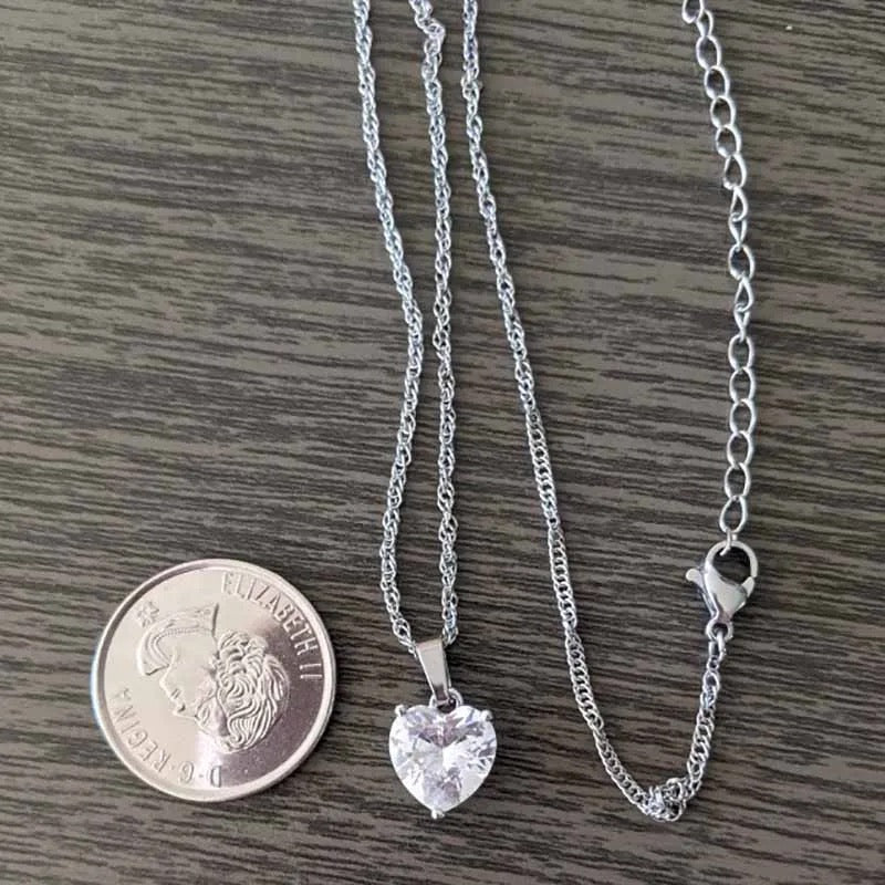 COLLAR CORAZÓN DIJE DE CRISTAL CIRCONITA