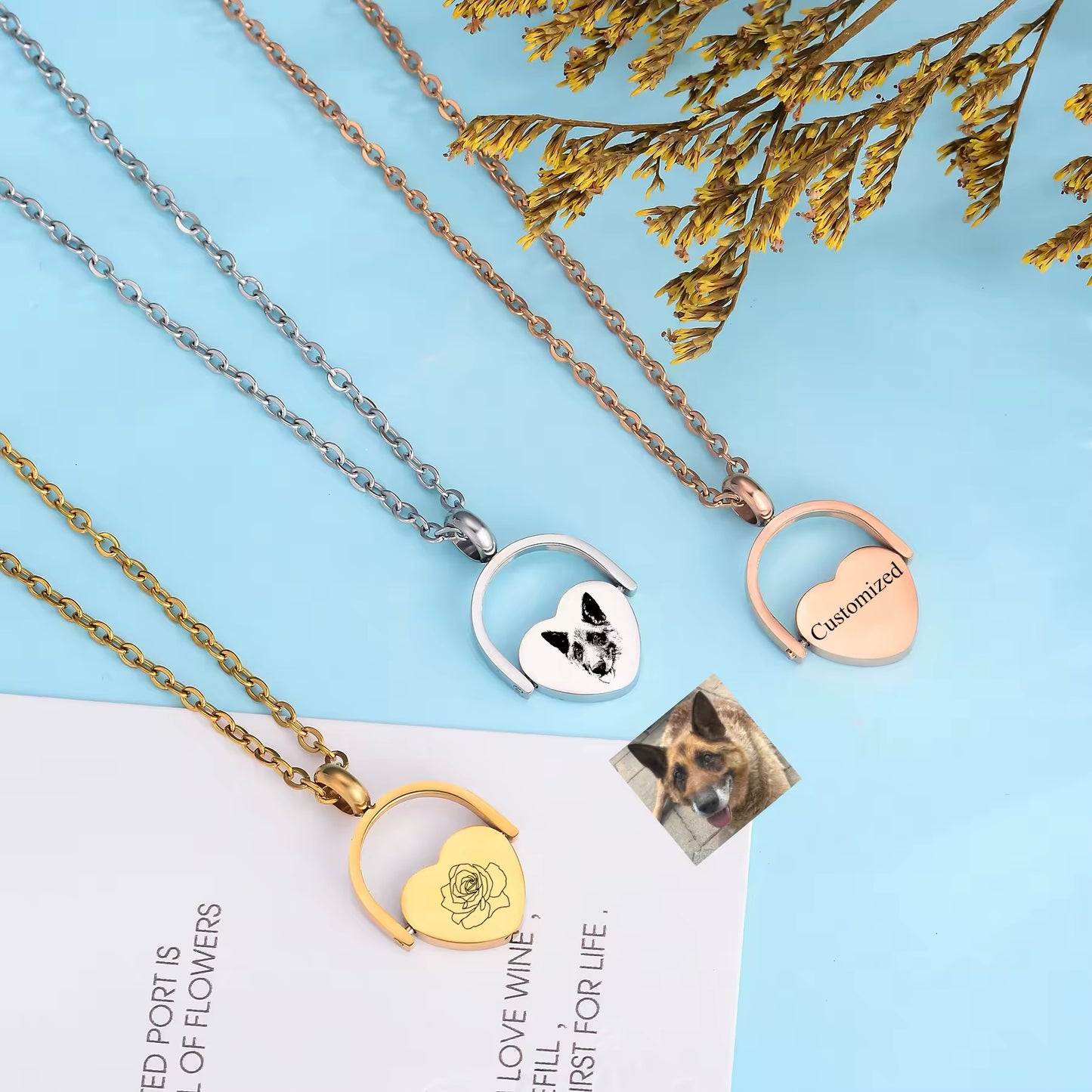 COLLAR MINIMALISTA CON COLGANTE GIRATORIO UNISEX PERSONALIZADO