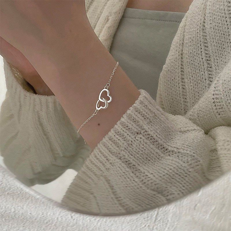BRAZALETE CORAZÓN DOBLE MINIMALISTA