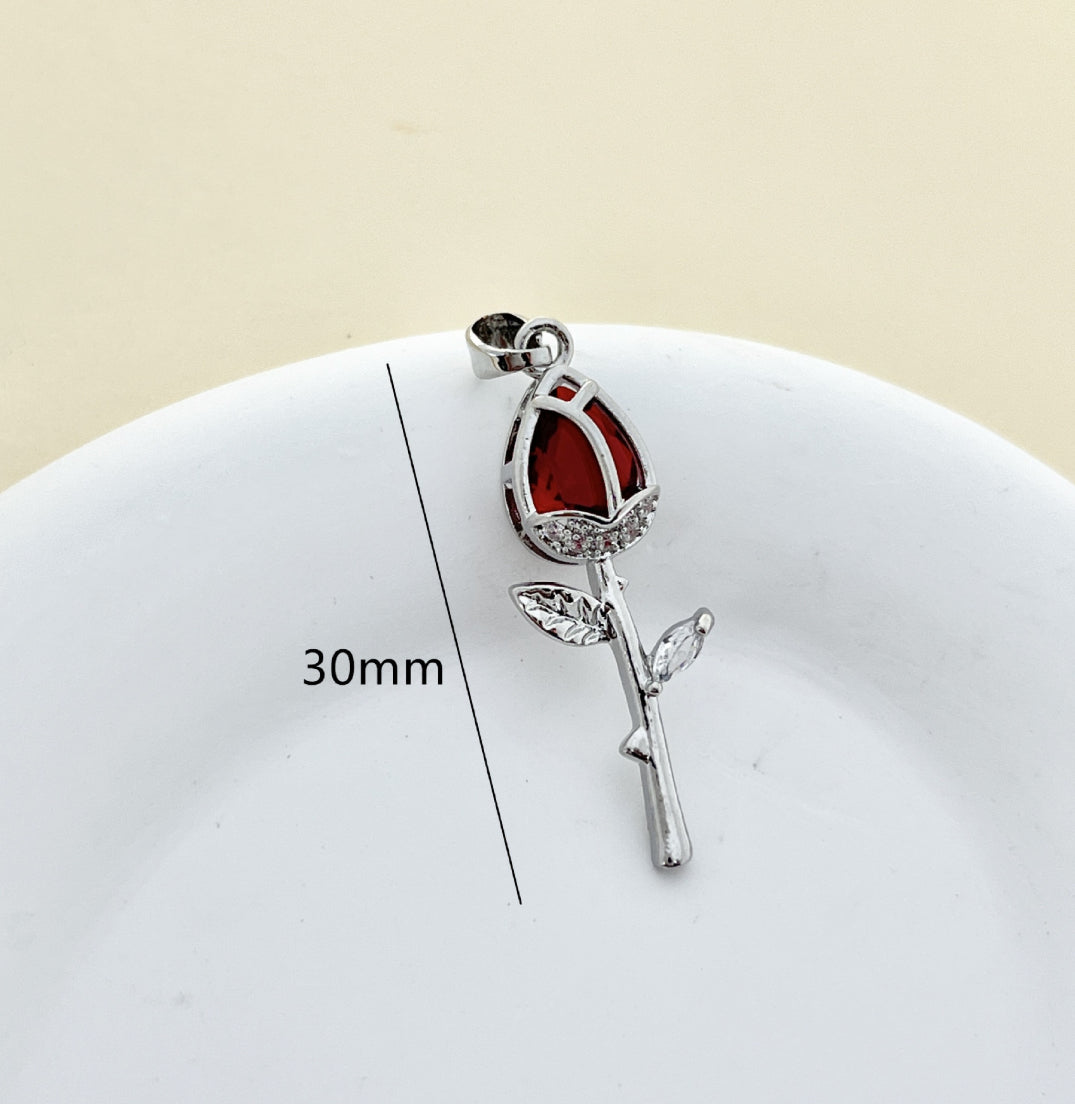 COLLAR TULIPÁN TALLO LARGO  ELEGANTE CRISTAL DE CIRCONIA