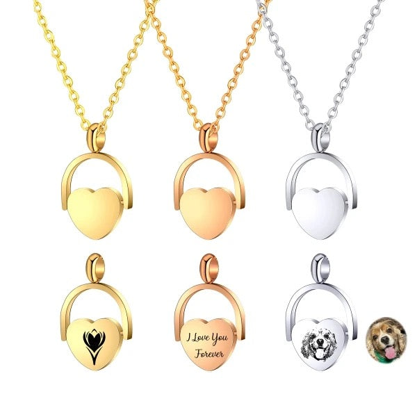 COLLAR MINIMALISTA CON COLGANTE GIRATORIO UNISEX PERSONALIZADO