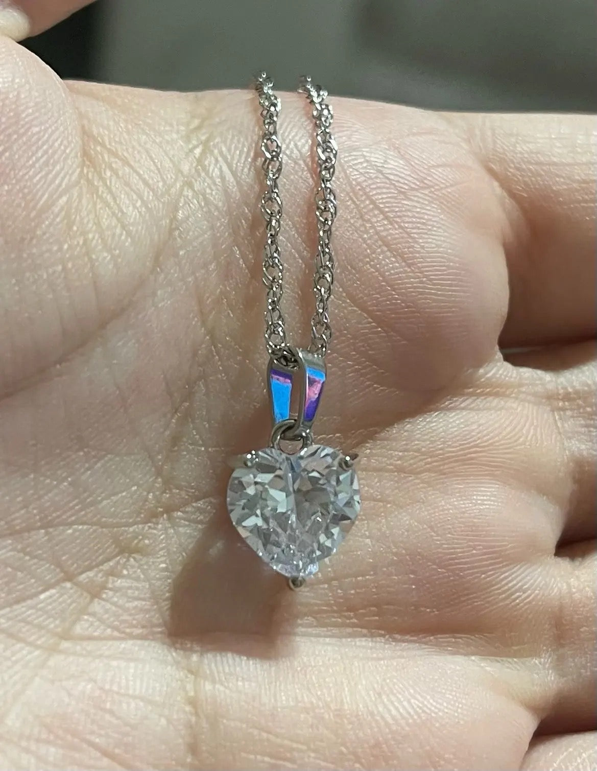 COLLAR CORAZÓN DIJE DE CRISTAL CIRCONITA