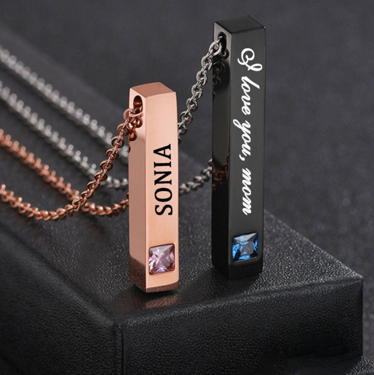 COLLARES EN PAREJA PERSONALIZABLE CIRCONIA CÚBICA