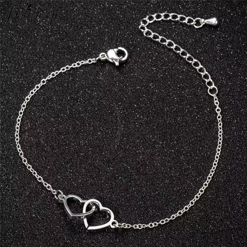 BRAZALETE CORAZÓN DOBLE MINIMALISTA