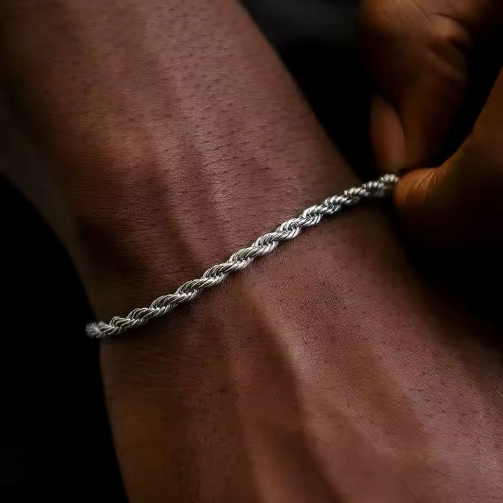 BRAZALETE CLÁSICO MINIMALISTA ESTILO CORDÓN ACERO