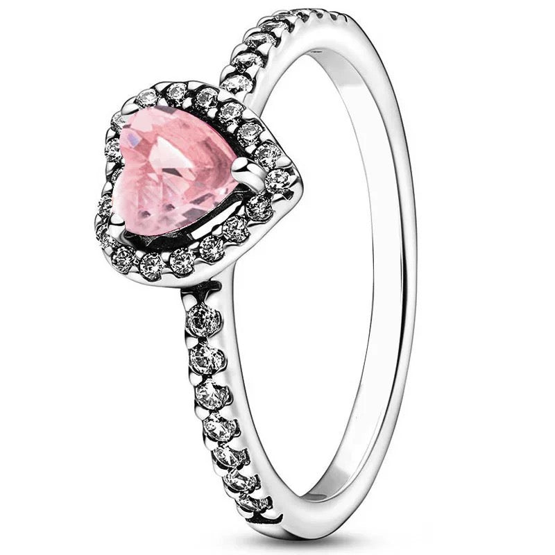 ANILLO CORAZÓN CRISTAL CIRCONITA MINIMALISTA ESTILO PANDORA