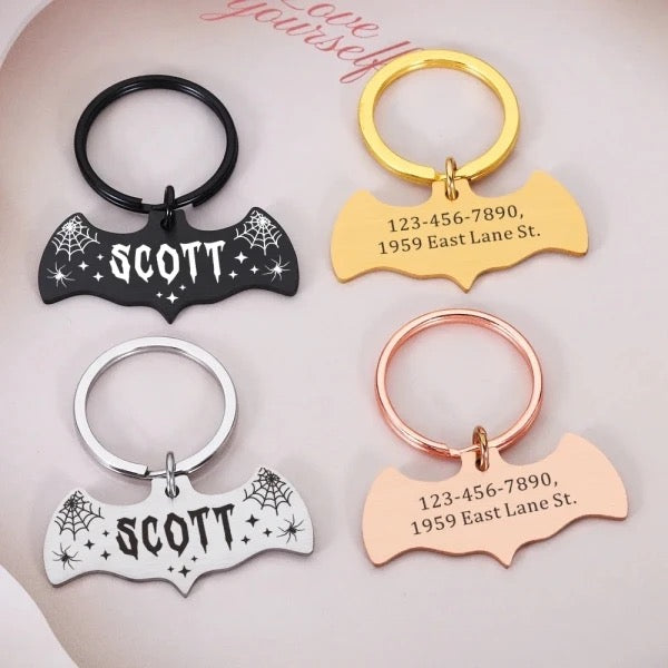 COLLAR/ LLAVERO ACERO INOXIDABLE BATMAN TAG DE MASCOTA